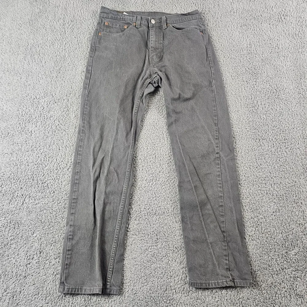 Levis 505 Jeans Mens 30x28* Gray Regular Straight Casual Work Skater Grunge Rock